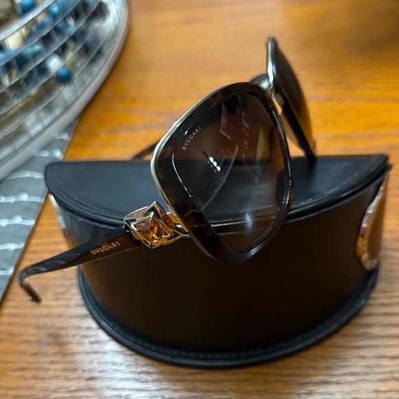 ⭐️BVLGARI 6060-B Vintage Butterfly Amber Swarovski Tortoise, Gradient Sunglasses - Picture 15 of 16
